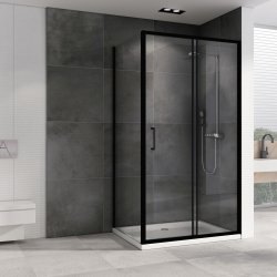 Душевой уголок Abber Schwarzer Diamant AG30140B5-S70B5 140x70 раздвижной, профиль черный