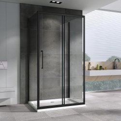 Душевой уголок Abber Schwarzer Diamant AG30160BH-S60B-S60B 160x60 раздвижной, профиль черный
