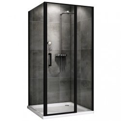 Душевой уголок Abber Sonnenstrand AG04100BS-S85B 100x85 распашной, профиль черный