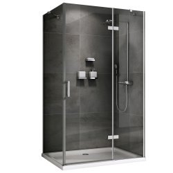 Душевой уголок Abber Zart AG08090-S91 90x90 распашной, профиль хром