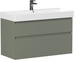 Тумба под раковину Allen Brau Infinity 1.210027.CGM 100x43 олива матовая