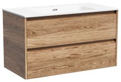 Тумба под раковину Sancos Libra LB90ECH 90x45 подвесная, дуб чарльстон