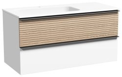 Тумба под раковину Sancos DELTA DL100LW 99.5x44.5 дуб светлый/белый