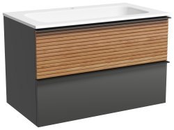 Тумба под раковину Sancos DELTA DL80GR 80x44.5 дуб красный/графит