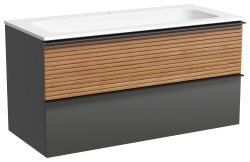 Тумба под раковину Sancos DELTA DL100GR 99.5x44.5 дуб красный/графит