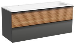 Тумба под раковину Sancos DELTA DL120GR 119.5x44.5 дуб красный/графит