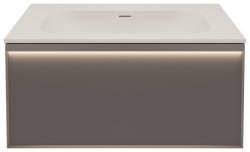 Тумба под раковину Vincea Элис VMC-4EL800MG 80x52 подвесная, серый матовый Soft-touch