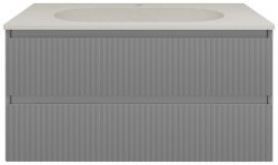 Тумба под раковину Vincea Велле VMC-2WL100MG 100x48 подвесная, серый матовый soft-touch