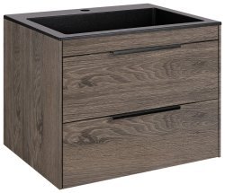 Тумба под раковину Vincea Кьяра 2D VMC-2C2600RO 60x48 подвесная, темный дуб