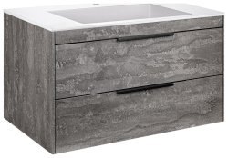 Тумба под раковину Vincea Кьяра 2D VMC-2C2800GS 80x48 подвесная, серый камень