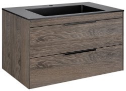 Тумба под раковину Vincea Кьяра 2D VMC-2C2800RO 80x48 подвесная, темный дуб