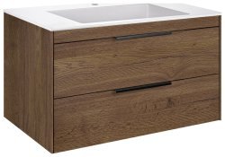 Тумба под раковину Vincea Кьяра 2D VMC-2C2800TO 80x48 подвесная, табачный дуб