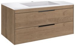 Тумба под раковину Vincea Кьяра 2D VMC-2C2100NO 100x48 подвесная, натуральный дуб