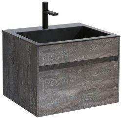 Тумба под раковину Vincea Кьяра VMC-2C600GS 60x48 подвесная, серый камень
