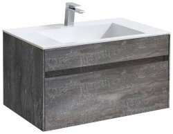 Тумба под раковину Vincea Кьяра VMC-2C800GS 80x48 подвесная, серый камень