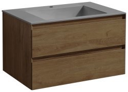 Тумба под раковину Vincea Люка VMC-2L800TO 80x48 подвесная, табачный дуб