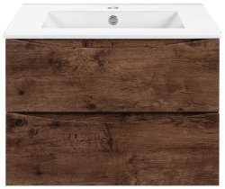 Тумба под раковину Vincea Миа VMC-2MC600RW 60x50 подвесная, темное дерево