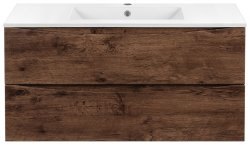 Тумба под раковину Vincea Миа VMC-2MC100RW 100x50 подвесная, темное дерево