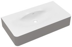 Раковина Vincea Каприз VCB-4CA100MWLG 100x54, белая матовая и светло-серая матовая