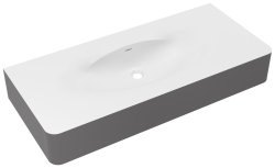 Раковина Vincea Каприз VCB-4CA120MWG 120x54, белая матовая и серая матовая