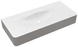 Раковина Vincea Каприз VCB-4CA120MWLG 120x54, белая матовая и светло-серая матовая