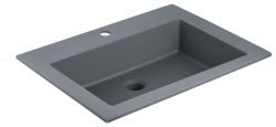 Раковина Vincea VCB-13600G 60x48, серая матовая