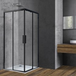 Душевой уголок Vincea Soft VSS-3SO900CLB 90x90, профиль черный