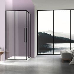 Душевой уголок Vincea Slim-N VSS-4SN8010CLB 100x80, профиль черный