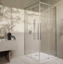 Душевой уголок Vincea Slim-N VSS-4SN9010CLBN 100x90, профиль брашированный никель