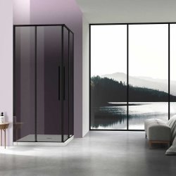 Душевой уголок Vincea Slim-N VSS-4SN9010CGB 100x90, профиль черный