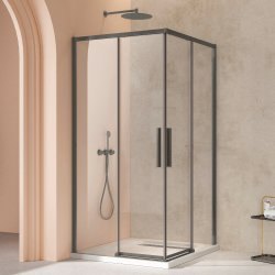 Душевой уголок Vincea Slim VSS-4SL900CLGM 90x90, профиль вороненая сталь