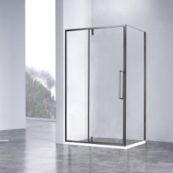Душевой уголок Vincea Slim-N VSR-4SNP9010CLGM 100x90, профиль вороненая сталь