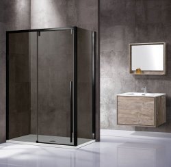 Душевой уголок Vincea Lugano VSR-1L9012CGB-1 120x90, профиль черный