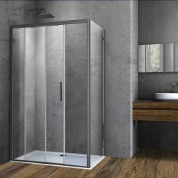 Душевой уголок Vincea Soft VSR-3SO9013CLGM 130x90, профиль вороненая сталь