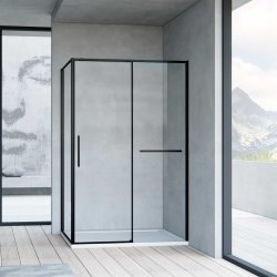 Душевой уголок Vincea Slim Soft VSR-1SS8011CLB 110x80, профиль черный