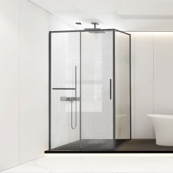 Душевой уголок Vincea Slim Soft VSR-1SS8013CLGM 130x80, профиль вороненая сталь