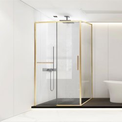 Душевой уголок Vincea Slim Soft VSR-1SS1011CLG 110x100, профиль брашированное золото