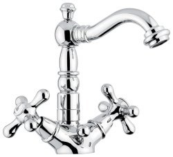 Смеситель для раковины Emmevi Deco Old 12615/BC, белый-хром