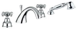 Смеситель на борт ванны Emmevi Deco Classic 12120/BO, белый-золото