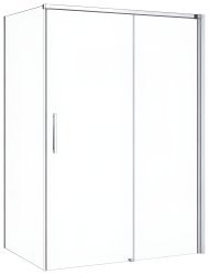 Душевой уголок Cezares DUET SOFT-M-AH-1-130/90-C-Cr 130x90, профиль хром