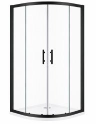 Душевой уголок Cezares ECO-O-R-2-90-C-NERO 90x90, профиль черный