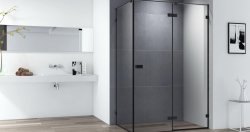 Душевой уголок Cezares BELLAGIO-AH-1-140/90-C-NERO 140x90, профиль черный