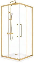 Душевой уголок Cezares RELAX 304 RELAX-304-A-2-100-C-BORO 100x100, профиль золото