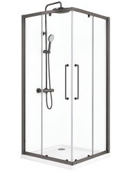 Душевой уголок Cezares RELAX 304 RELAX-304-A-2-90-C-GM 90x90, профиль сталь