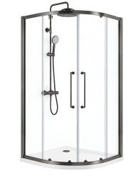 Душевой уголок Cezares RELAX 304 RELAX-304-R-2-100-C-GM 100x100, профиль сталь