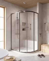 Душевой уголок Cezares RELAX 304 RELAX-304-RH-2-120/90-C-GM 120x90, профиль сталь