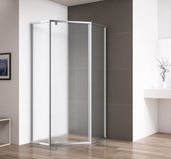 Душевой уголок Cezares ECO-O-P-1-90-P-Cr 90x90, рифленое стекло, профиль хром