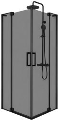 Душевой уголок Cezares SLIDER-A-2-100/110-BR-NERO 100x100, стекло бронза, профиль черный