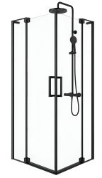Душевой уголок Cezares SLIDER-A-2-100/110-C-NERO 100x100, профиль черный