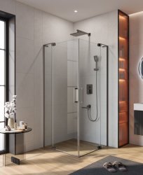 Душевой уголок Cezares SLIDER-A-2-90/100-C-GM 90x90, профиль сталь